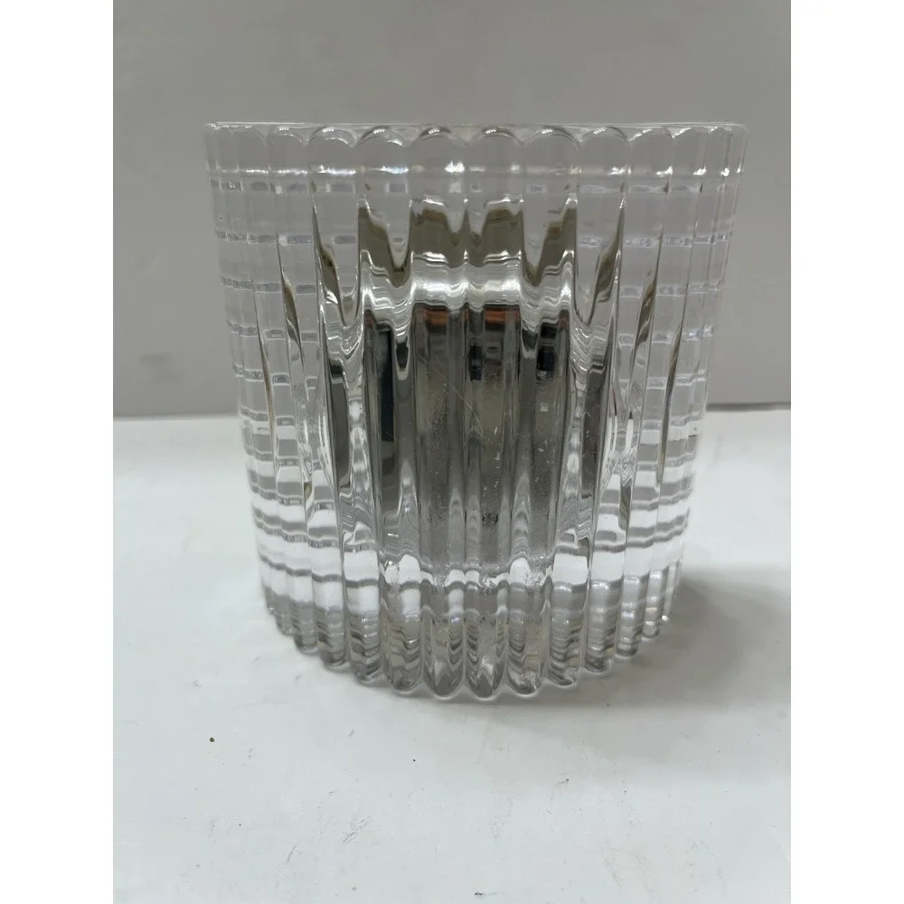 Vintage Mikasa Illusions Lead Crystal Desk Clock Square Diamond Pattern 4.25x4